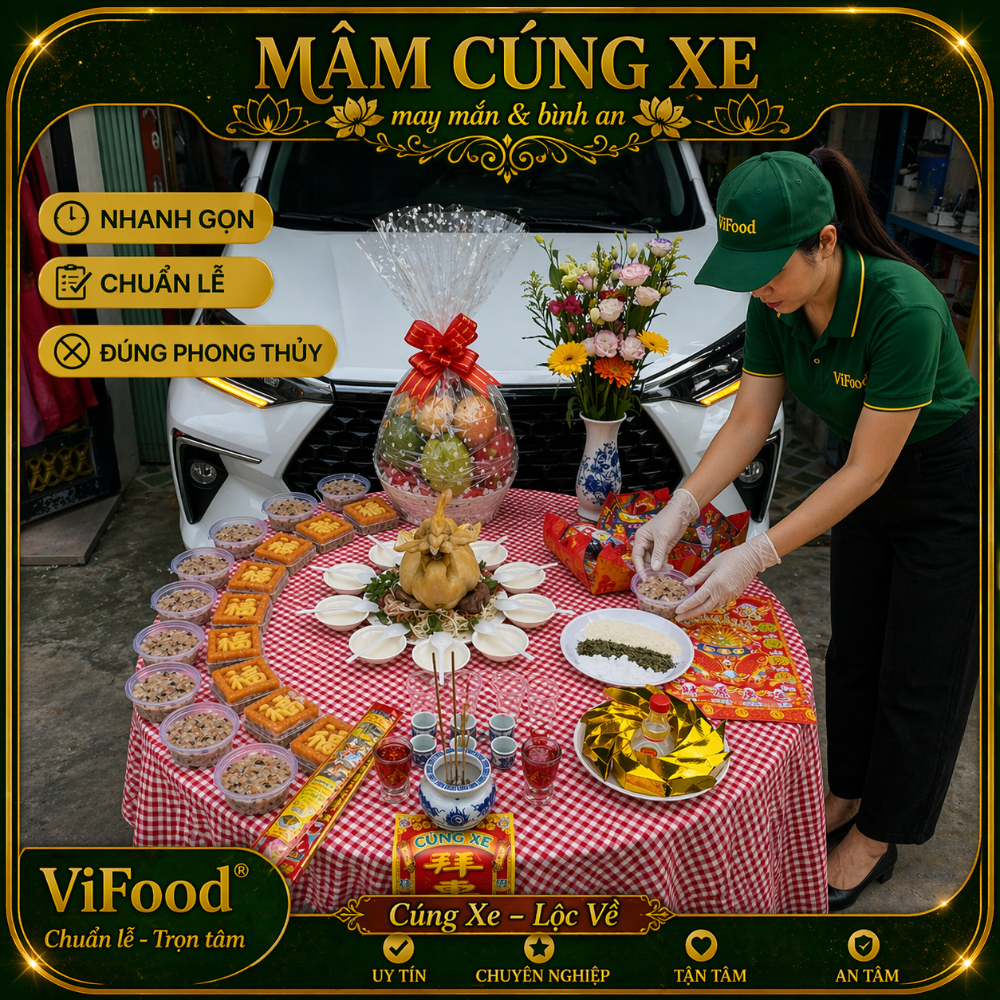 Mâm Cúng Xe ⭐ Trọn Gói Giá Rẻ, Cúng Xe Mới