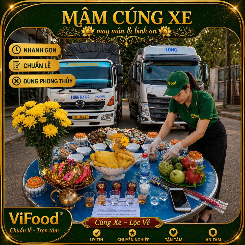 Mâm Cúng Xe ⭐ Trọn Gói Giá Rẻ, Cúng Xe Mới
