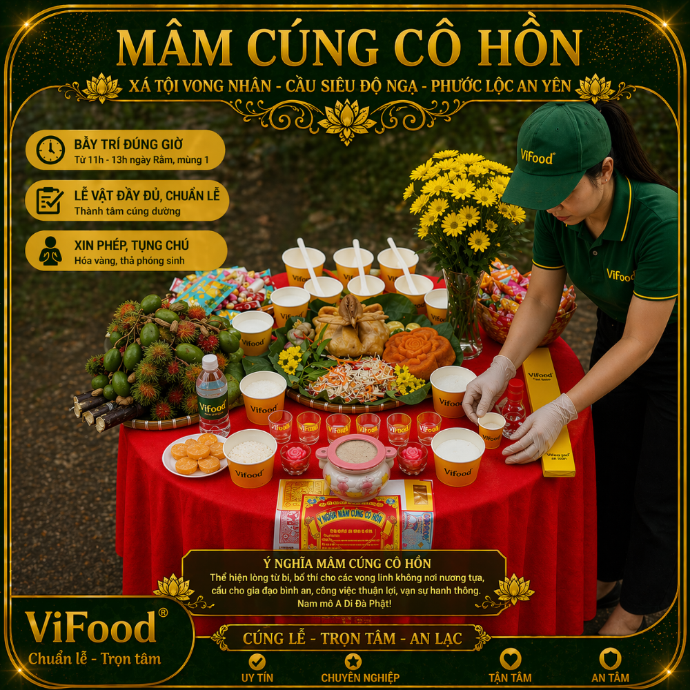 Mâm Cúng Cô Hồn ⭐ Trọn Gói Giá Rẻ, Đầy Đủ Lễ Vật