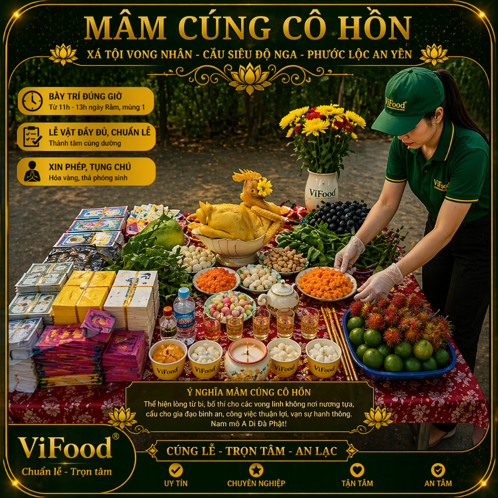Mâm Cúng Cô Hồn ⭐ Trọn Gói Giá Rẻ, Đầy Đủ Lễ Vật