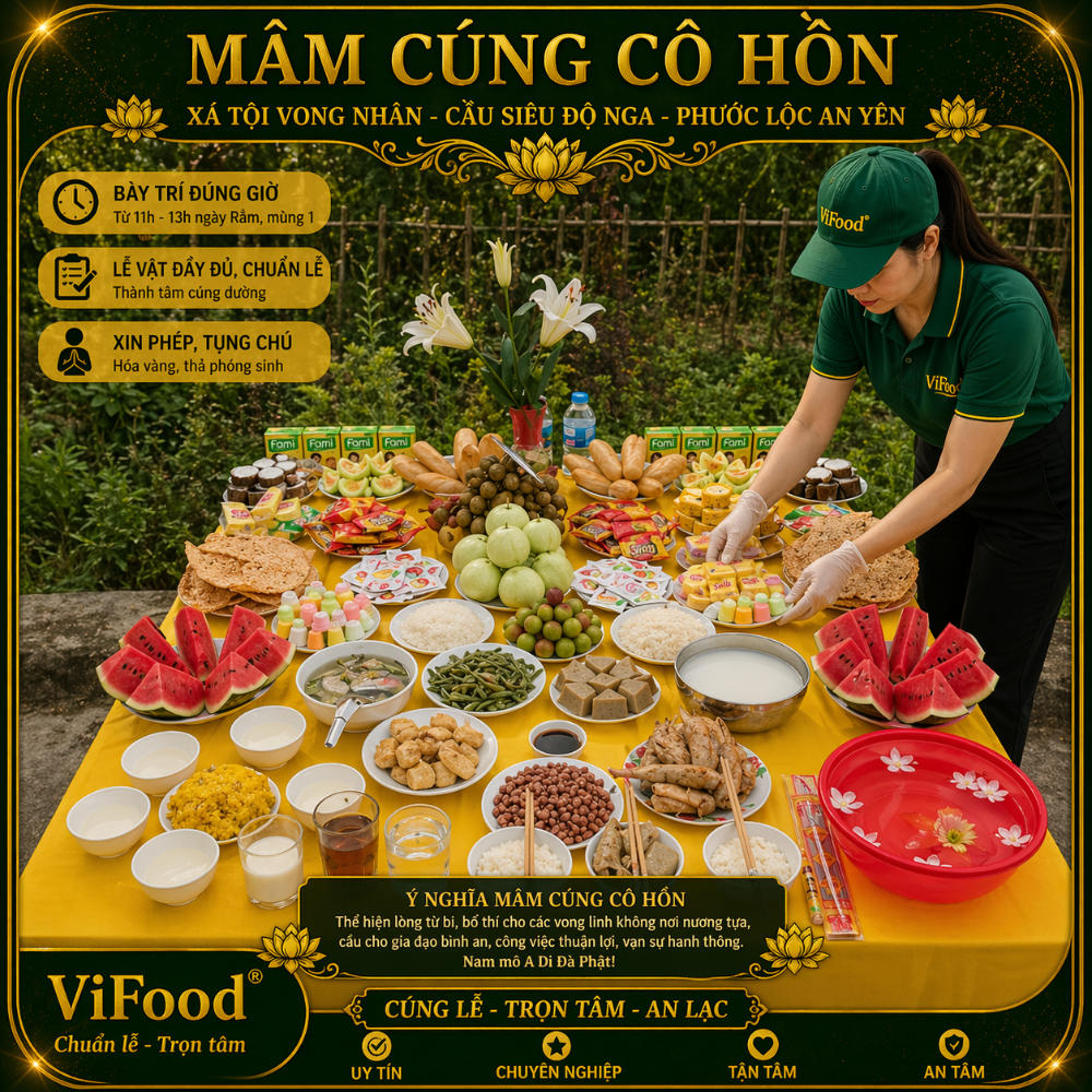 Mâm Cúng Cô Hồn ⭐ Trọn Gói Giá Rẻ, Đầy Đủ Lễ Vật