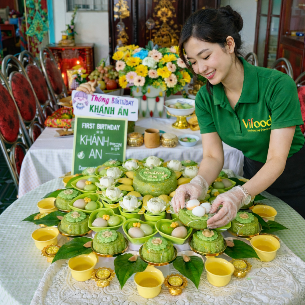 Mâm Cúng Đầy Tháng Bé Trai ( Gói Nâng Cao )