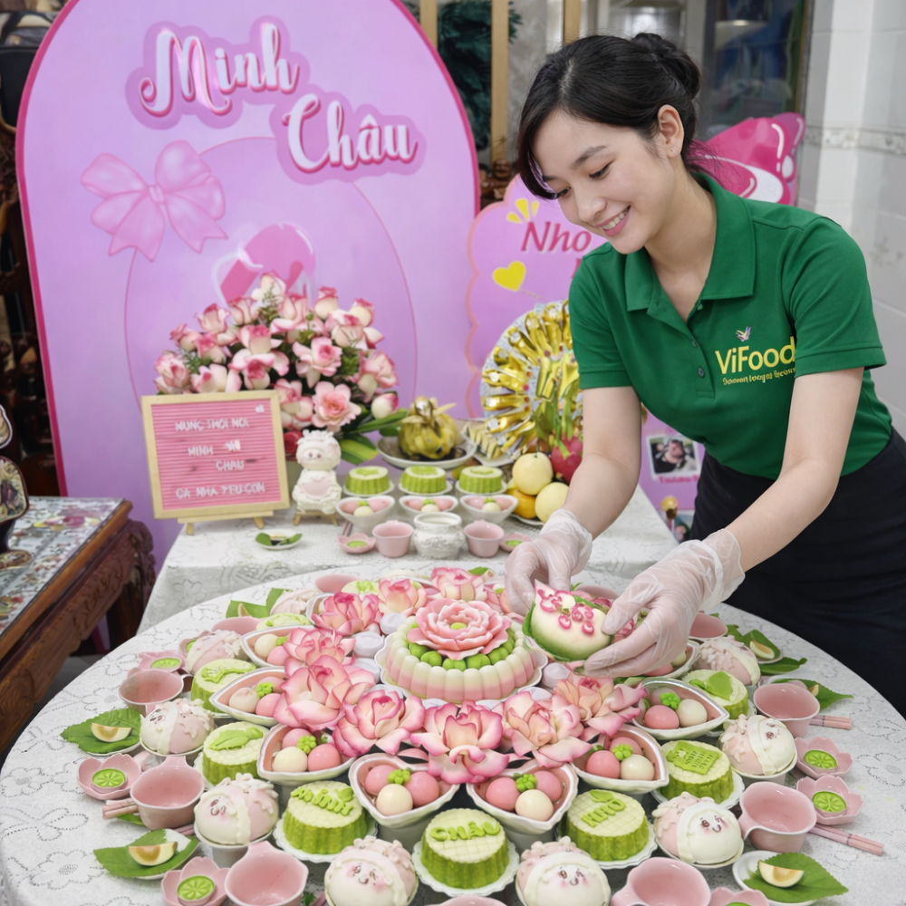 Mâm Cúng Đầy Tháng Bé Trai ( Gói Nâng Cao )