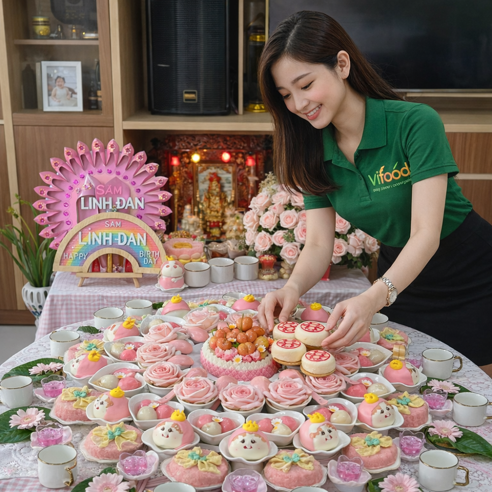 Mâm Cúng Đầy Tháng Bé Trai ( Gói Nâng Cao )