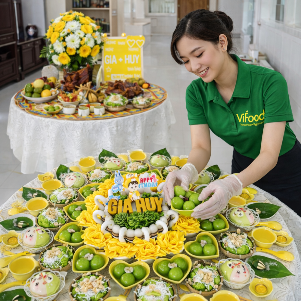 Mâm Cúng Đầy Tháng Bé Trai ( Gói Cao Cấp )