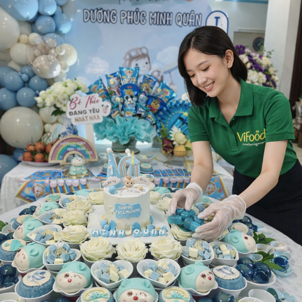 Mâm Cúng Đầy Tháng Bé Trai ( Gói Cao Cấp )