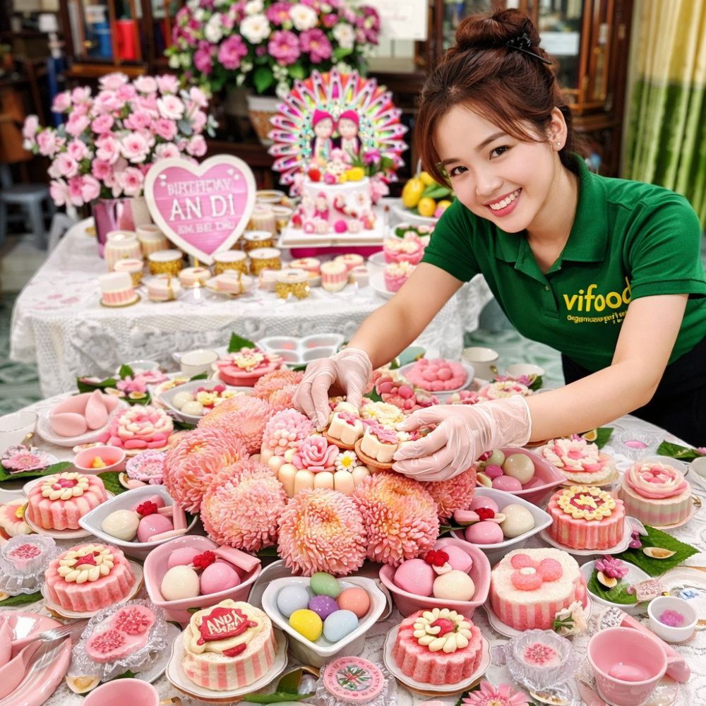 Mâm Cúng Đầy Tháng Bé Gái ( Gói Nâng Cao )