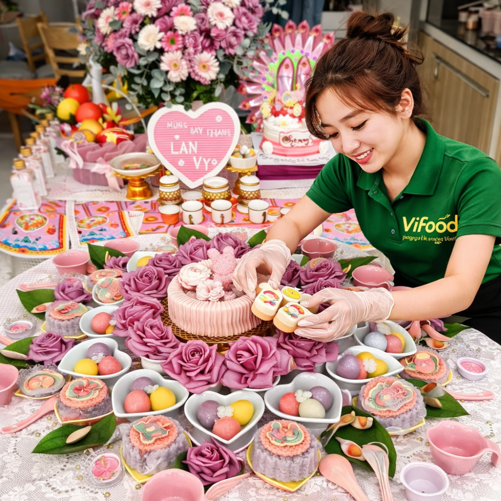 Mâm Cúng Đầy Tháng Bé Gái ( Gói Nâng Cao )