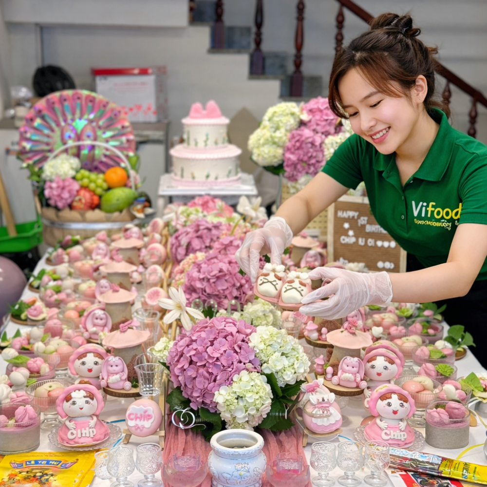 Mâm Cúng Đầy Tháng Bé Gái ( Gói Cao Cấp )