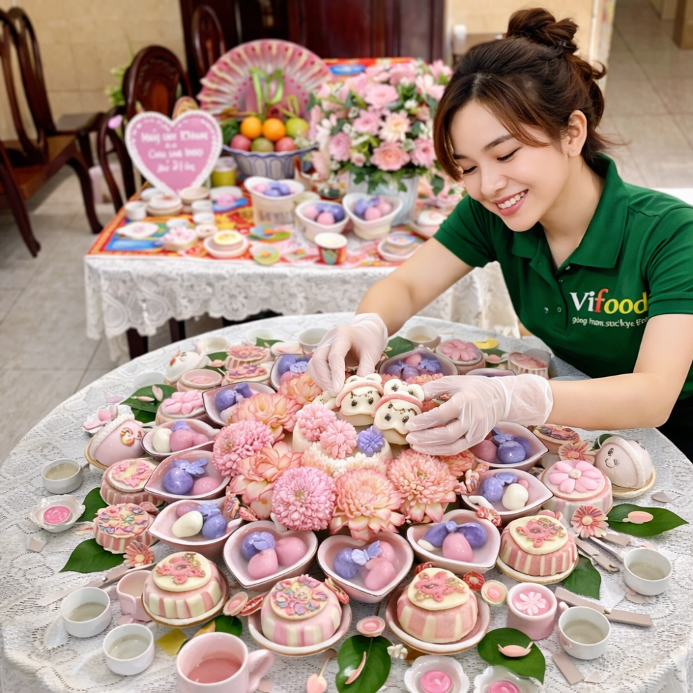 Mâm Cúng Đầy Tháng Bé Gái ( Gói Cao Cấp )