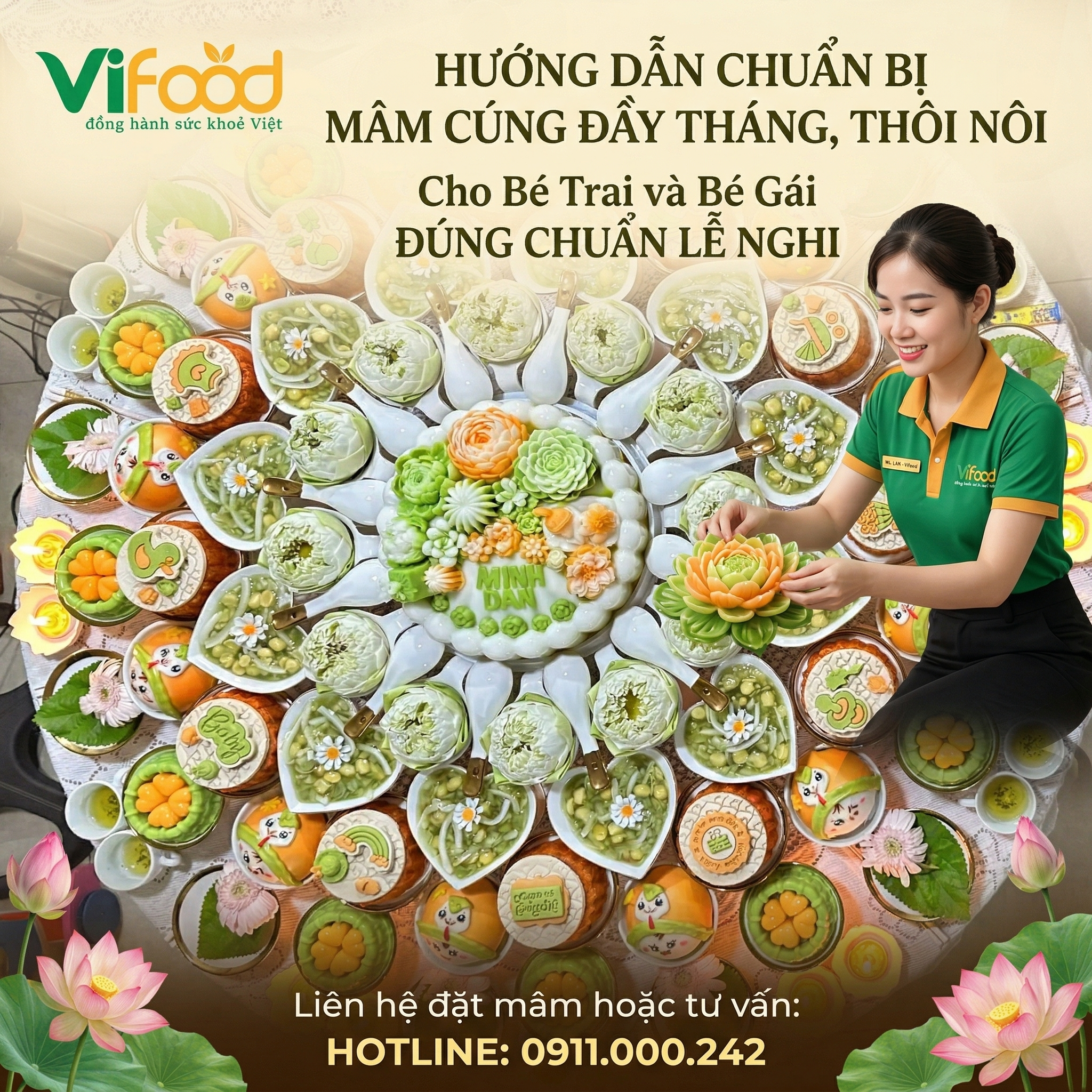  Hướng dẫn chuẩn bị mâm cúng Đầy tháng, Thôi nôi cho bé trai và bé gái đúng chuẩn lễ nghi