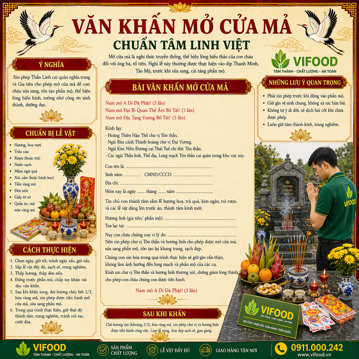 mâm cúng mở cửa mả