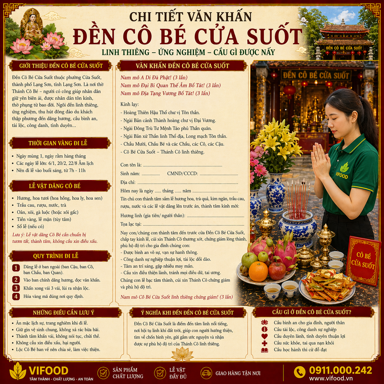 Chi Tiết Văn Khấn Đền Cô Bé Cửa Suốt Chuẩn Nhất 