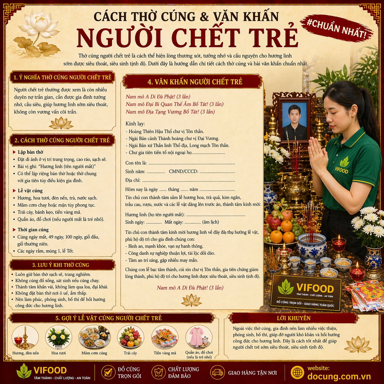 Cách Thờ Cúng Và Văn Khấn Người Chết Trẻ Chuẩn Nhất 