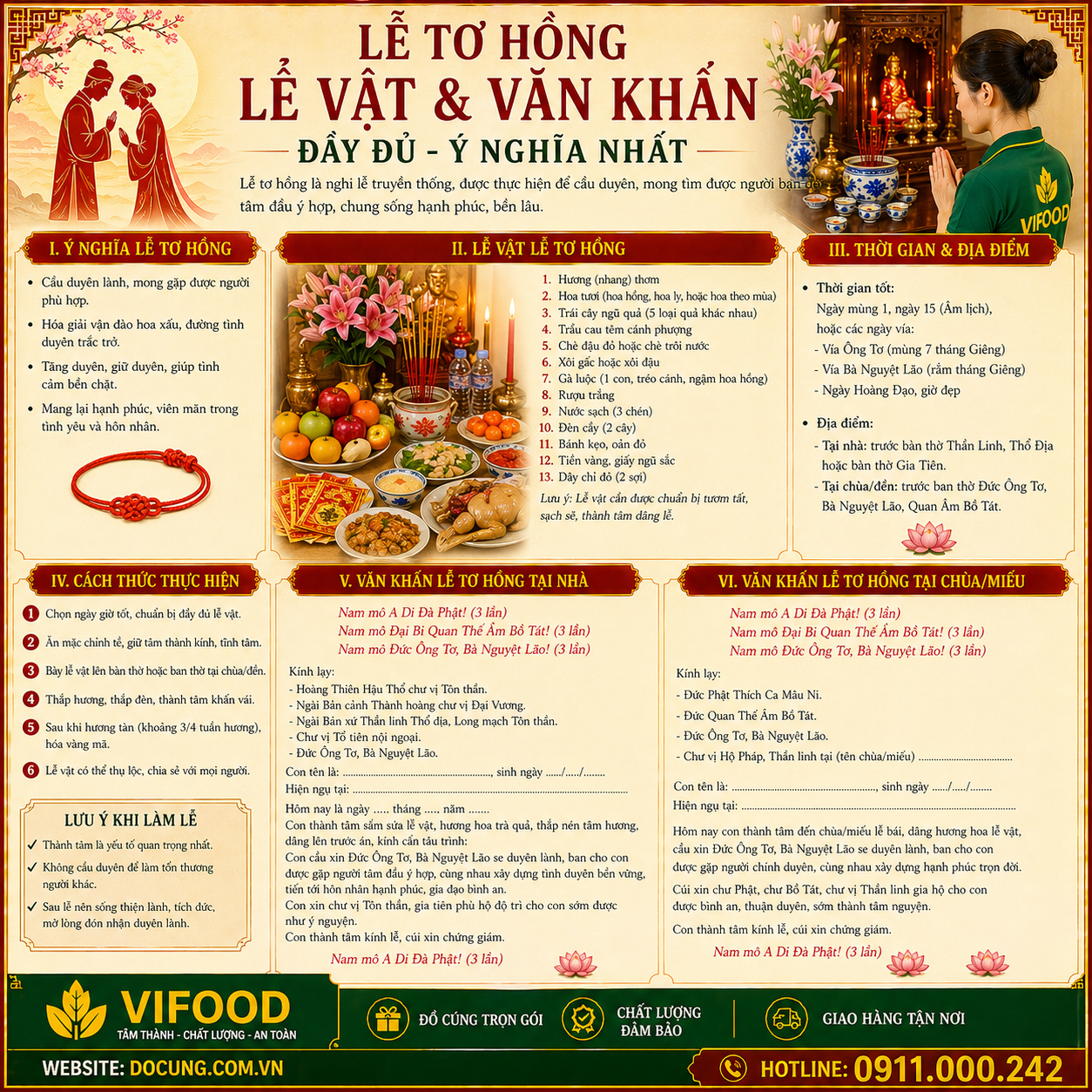văn khấn lễ tơ hồng
