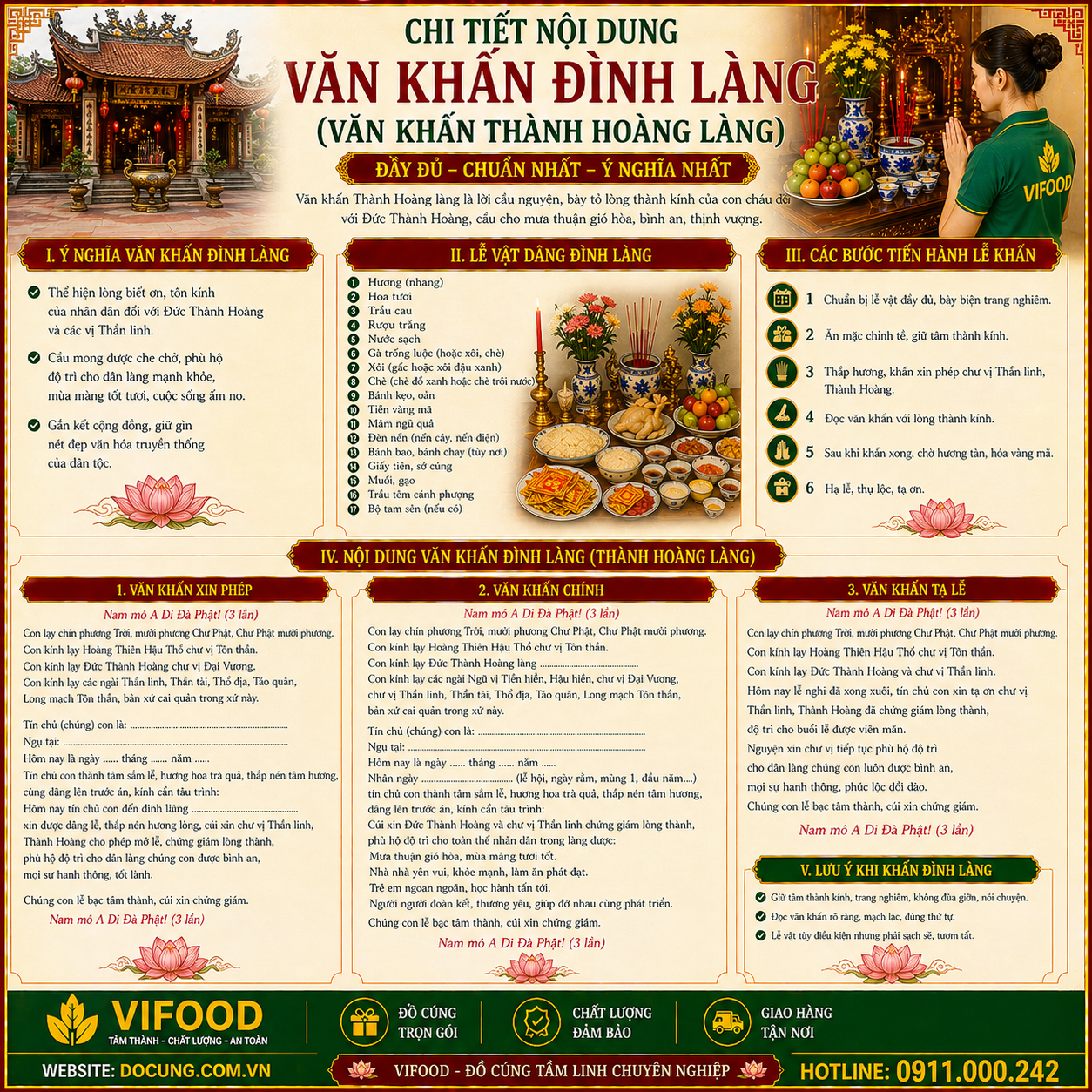 Văn khấn đình làng (văn khấn Thành Hoàng làng) chuẩn nhất!