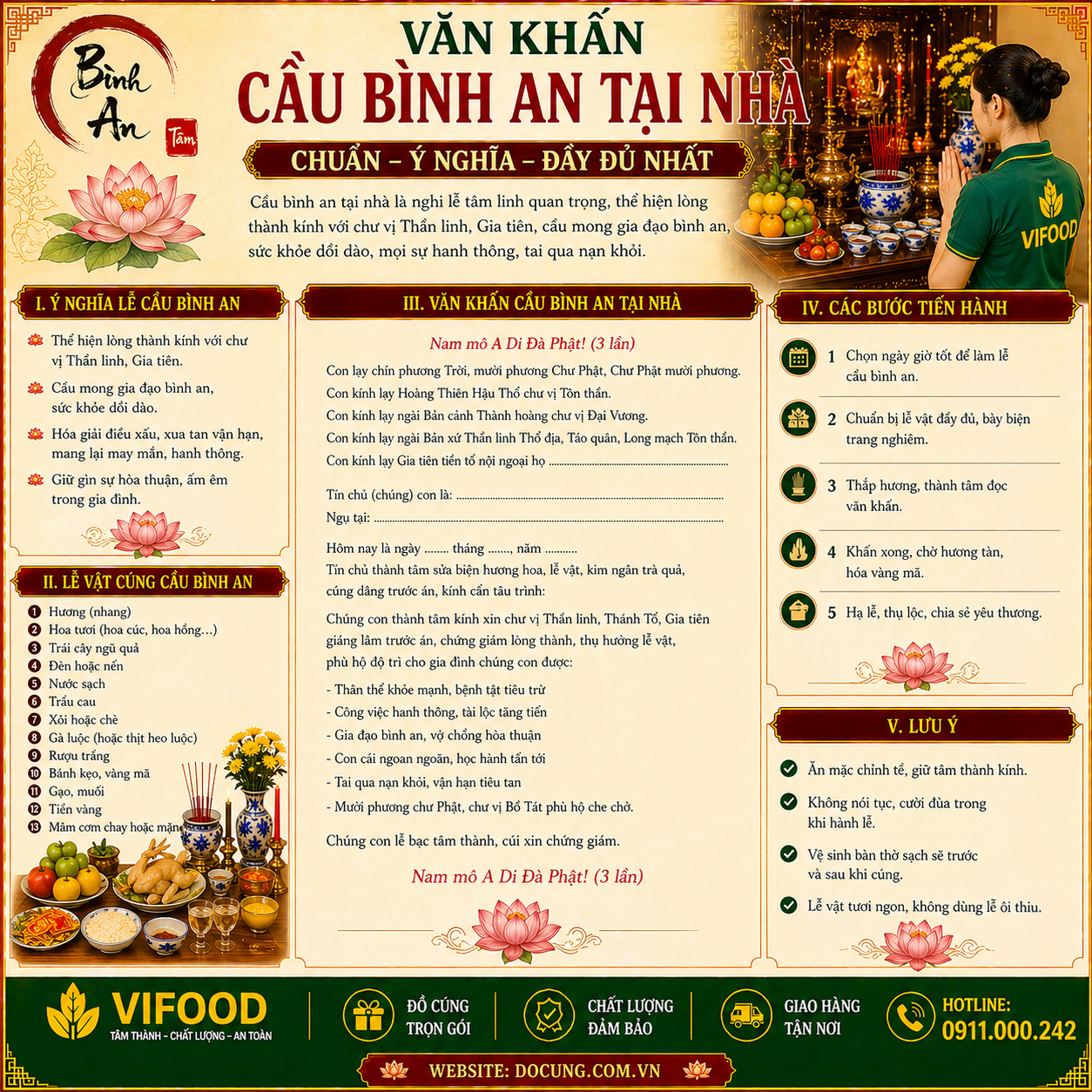 văn khấn cầu bình an tại nhà
