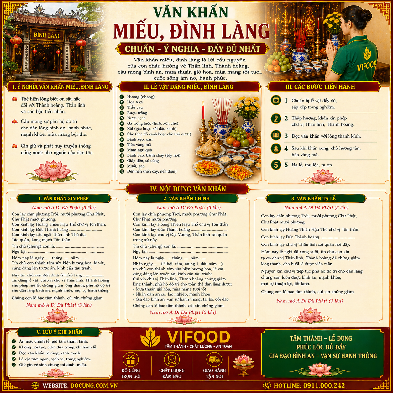  Nội dung văn khấn miếu, đình làng chuẩn ý nghĩa!