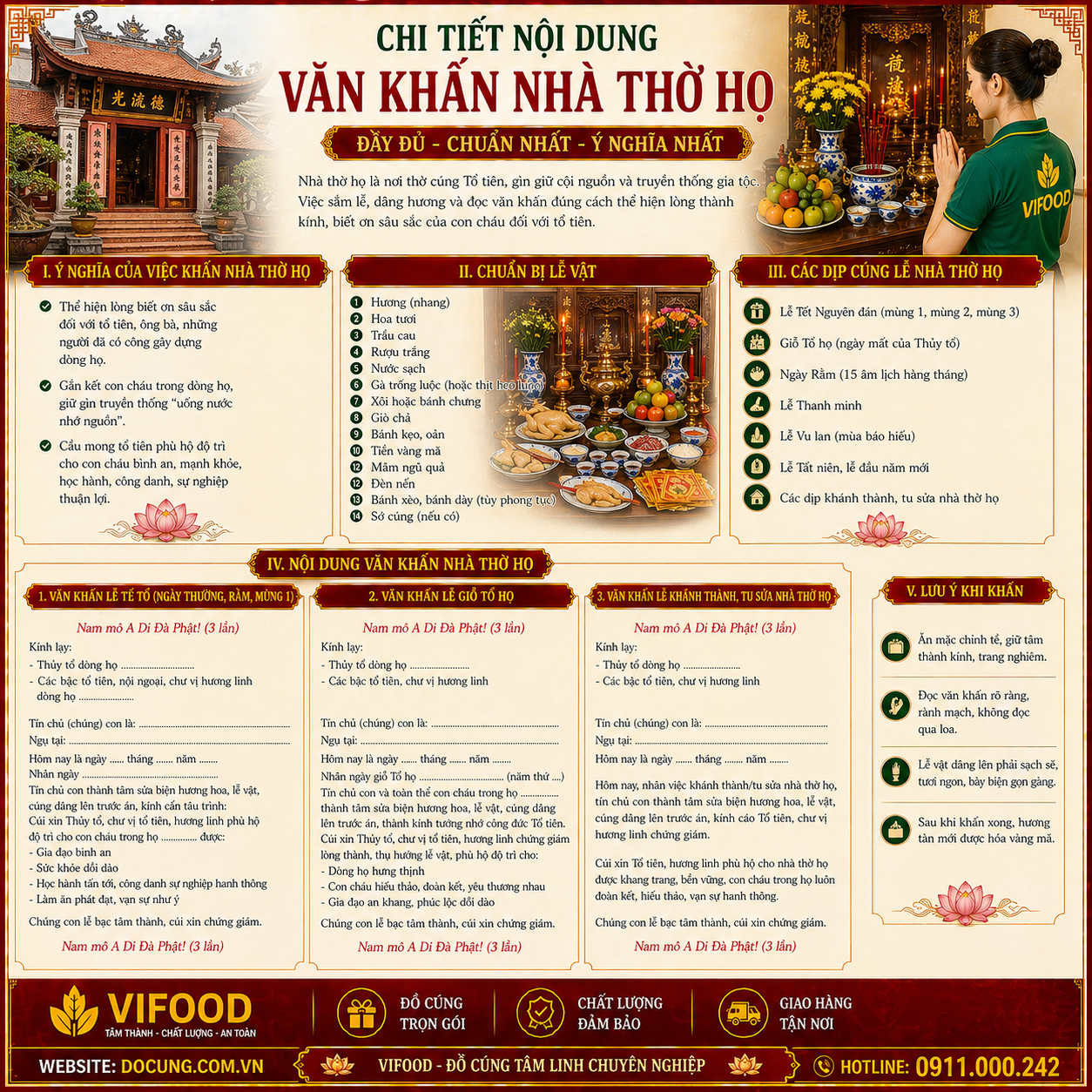 Nội dung văn khấn nhà thờ họ đầy đủ, chuẩn nhất!