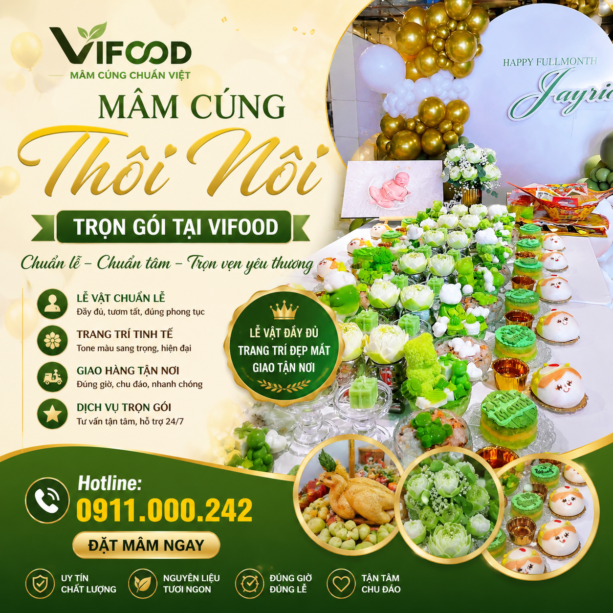 Dịch vụ mâm cúng thôi nôi trọn gói