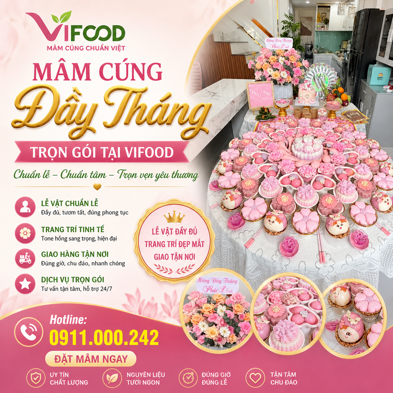 CÔNG TY VIFOOD chuyên cung cấp mâm cúng đầy tháng trọn gói