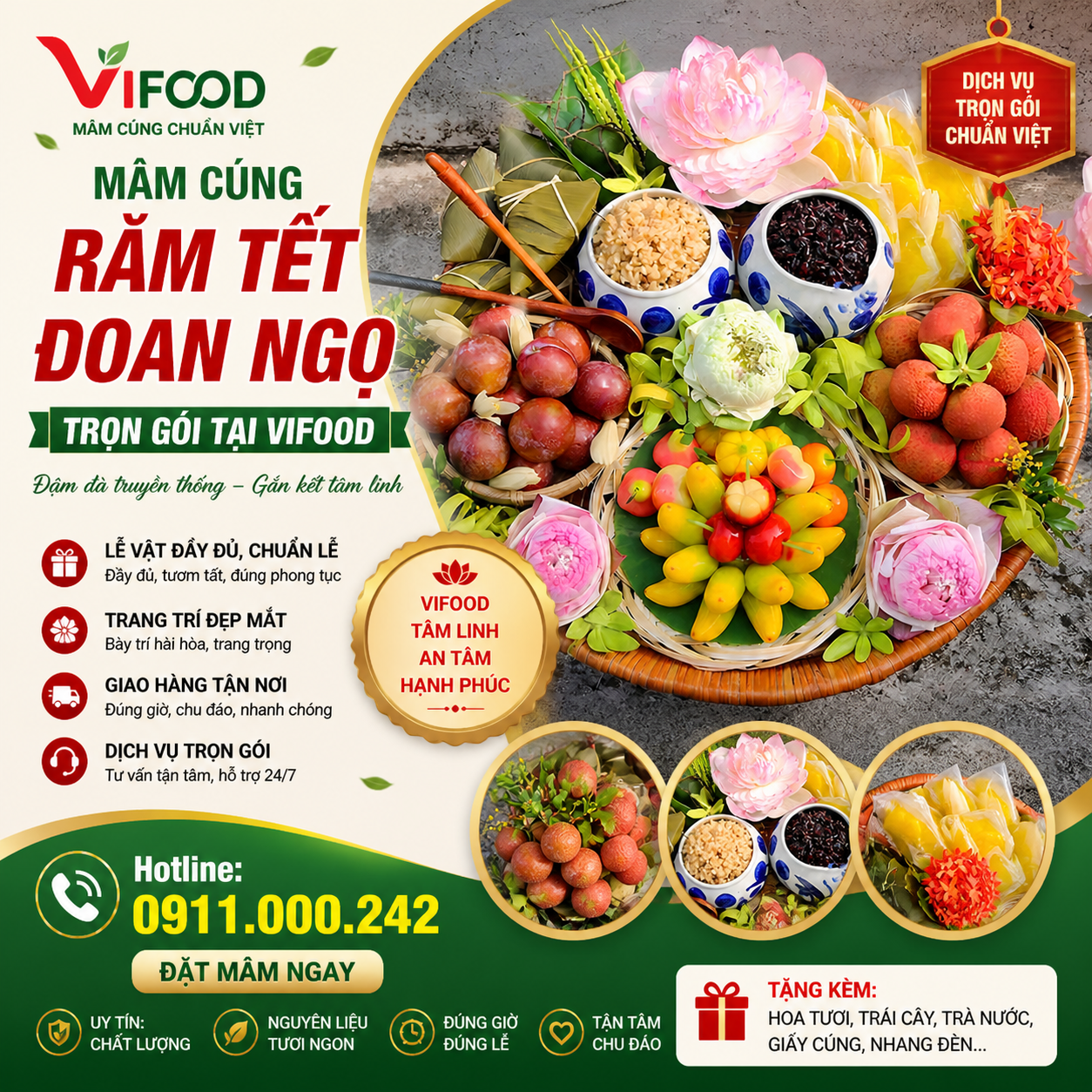 Dịch Vụ Cung Cấp Mâm Cúng Tết Đoan Ngọ Trọn Gói