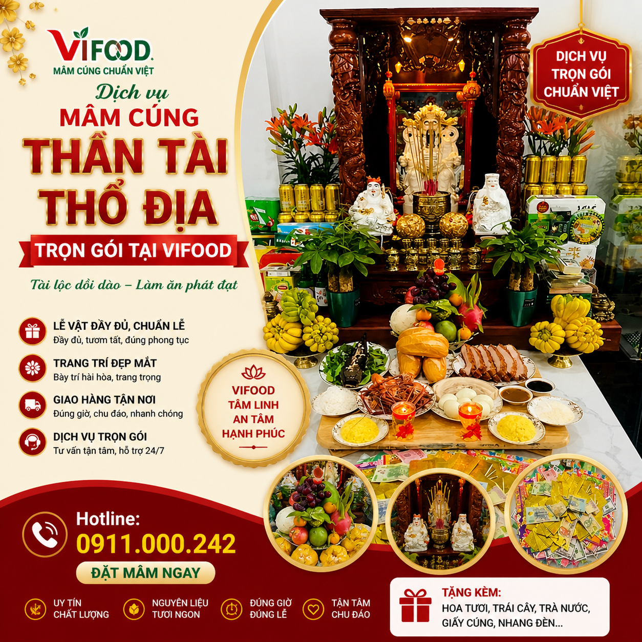 Đặt Mâm Cúng Thần Tài Thổ Địa