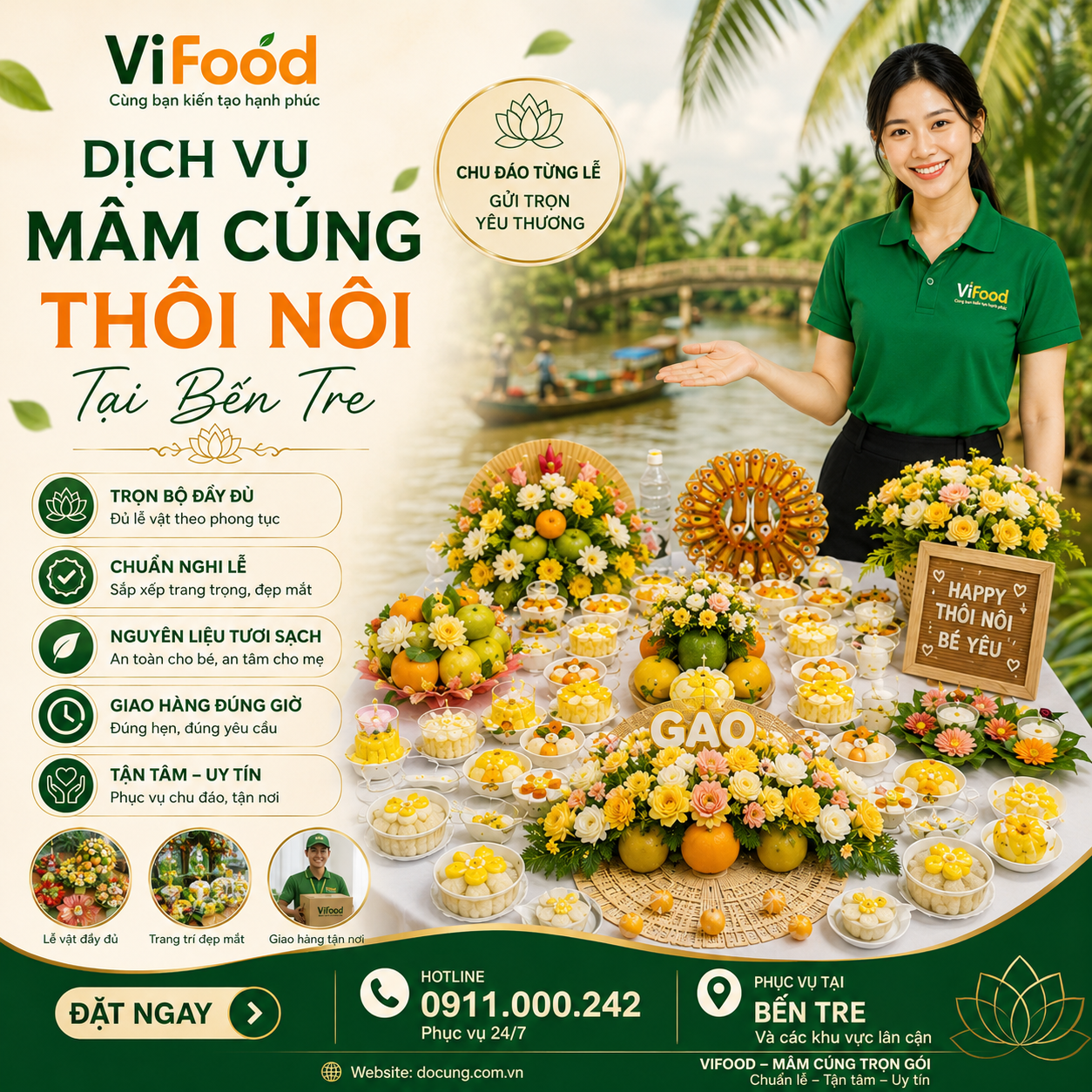 Dịch Vụ Mâm Cúng Thôi Nôi Uy Tín Tại Bến Tre