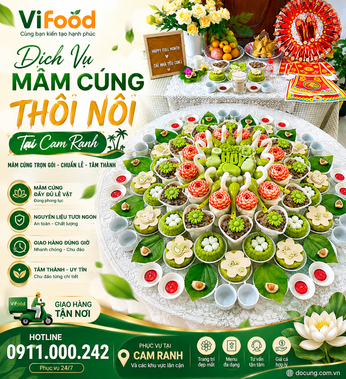Dịch Vụ Mâm Cúng Thôi Nôi Đẹp Và Ý Nghĩa Tại Cam Ranh