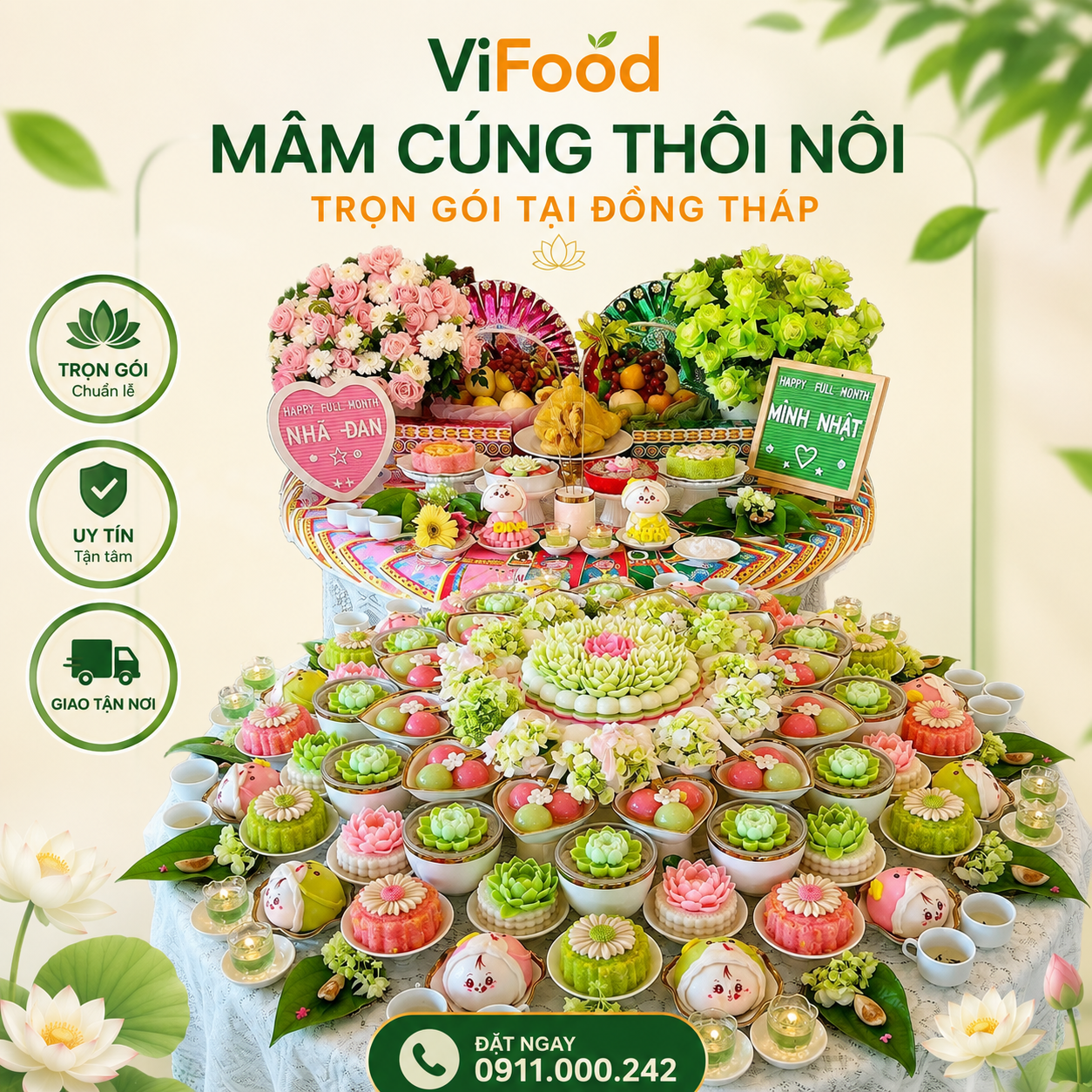 Mâm Cúng Thôi Nôi Tại Đồng Tháp Được Nhiều Khách Hàng Tin Chọn