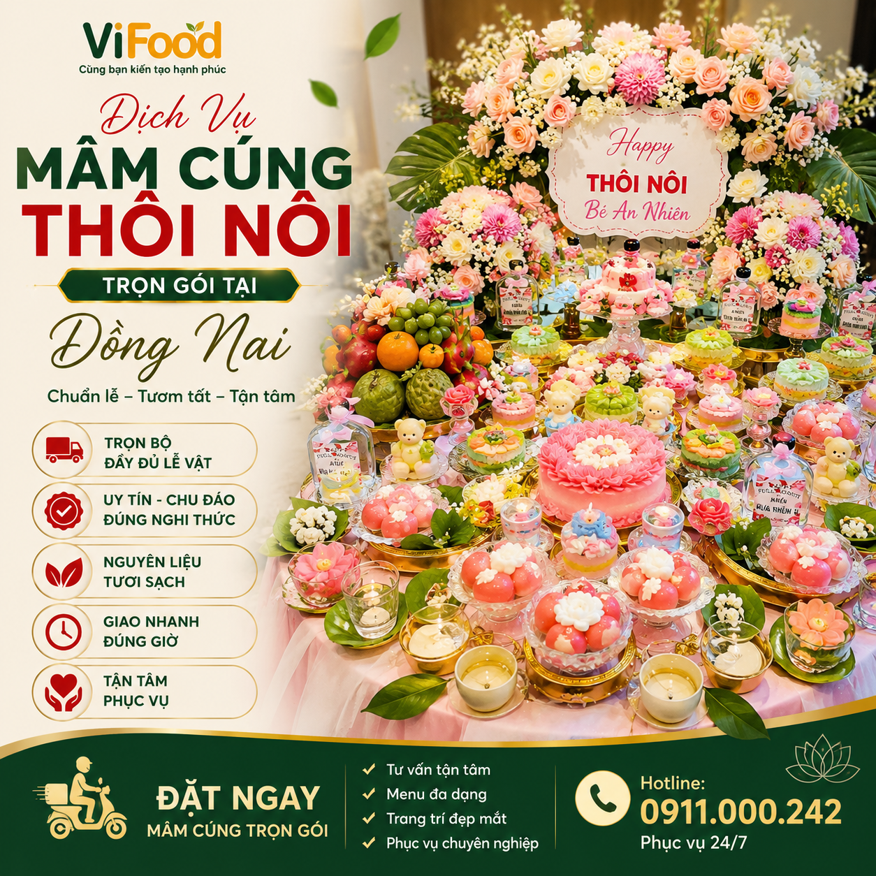 Mâm Cúng Thôi Nôi Tại Đồng Nai Chất Lượng, Giá Hợp Lý