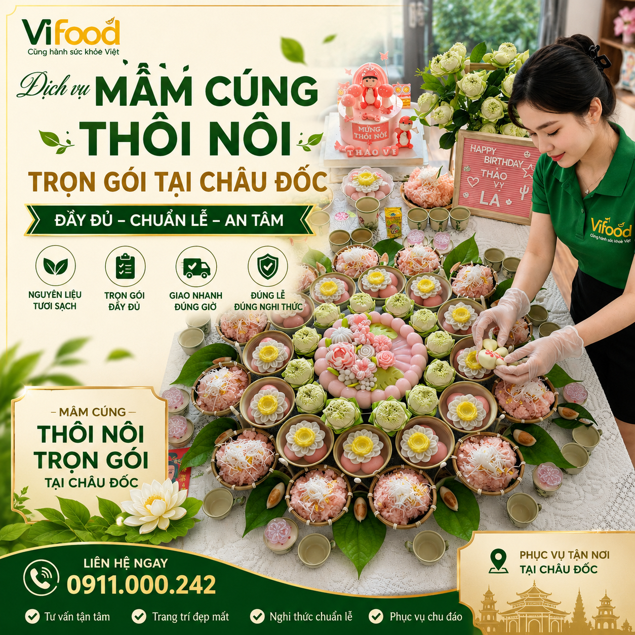 Dịch Vụ Mâm Cúng Thôi Nôi Tại Châu Đốc Giá Tốt