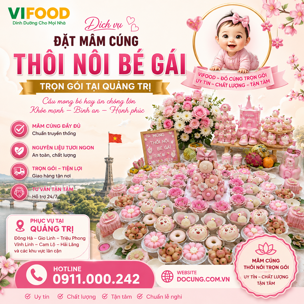 Mâm Cúng Thôi Nôi Đầy Đủ Lễ Vật, Tiết Kiệm Thời Gian Tại Đông Hà