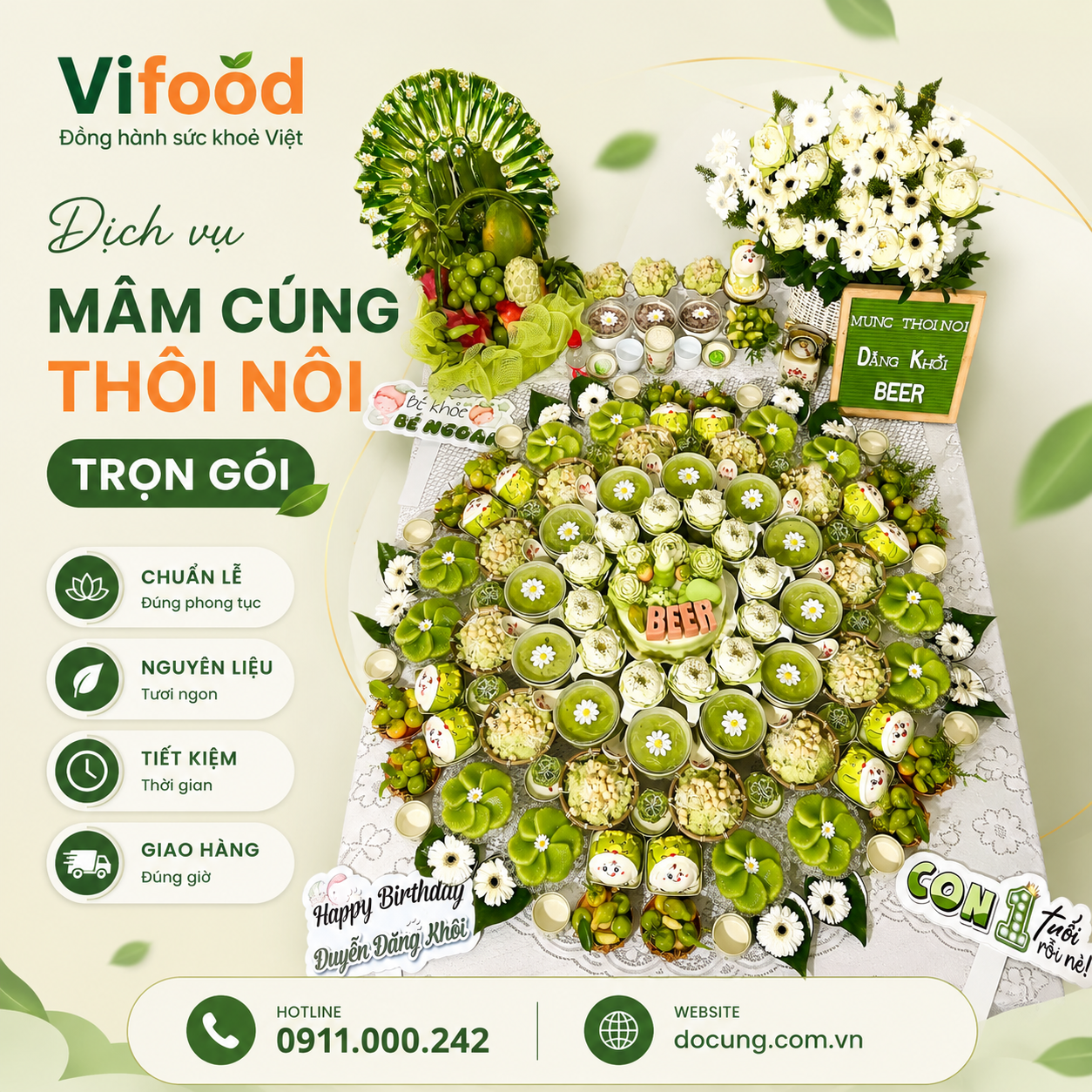 Đặt Mâm Cúng Thôi Nôi Trọn Gói Nhanh Chóng, Tiện Lợi Tại Đồng Hới