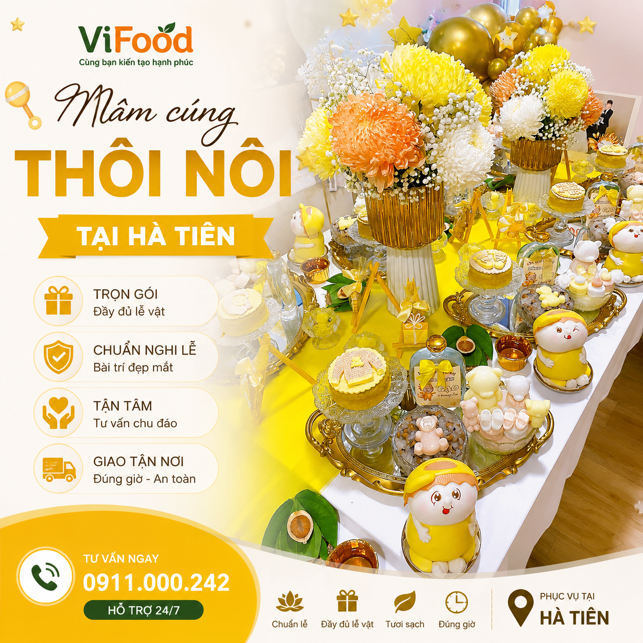 Đặt Mâm Cúng Thôi Nôi Trọn Gói Nhanh Chóng, Tiện Lợi Tại Hà Tiên