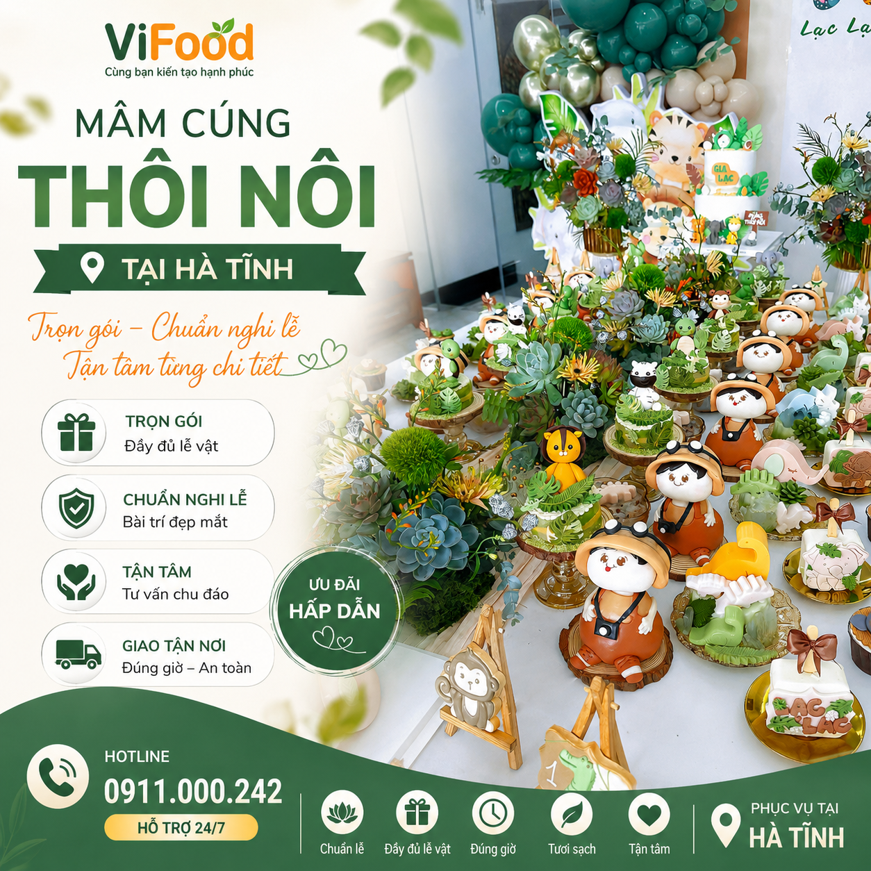 Dịch Vụ Chuẩn Bị Mâm Cúng Thôi Nôi Tận Nơi Tại Hà Tĩnh