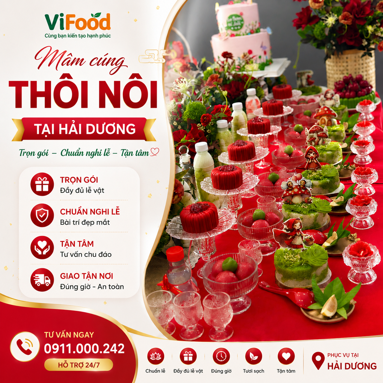 Mâm Cúng Thôi Nôi Cho Bé Đẹp Mắt, Trang Trọng Tại Hải Dương