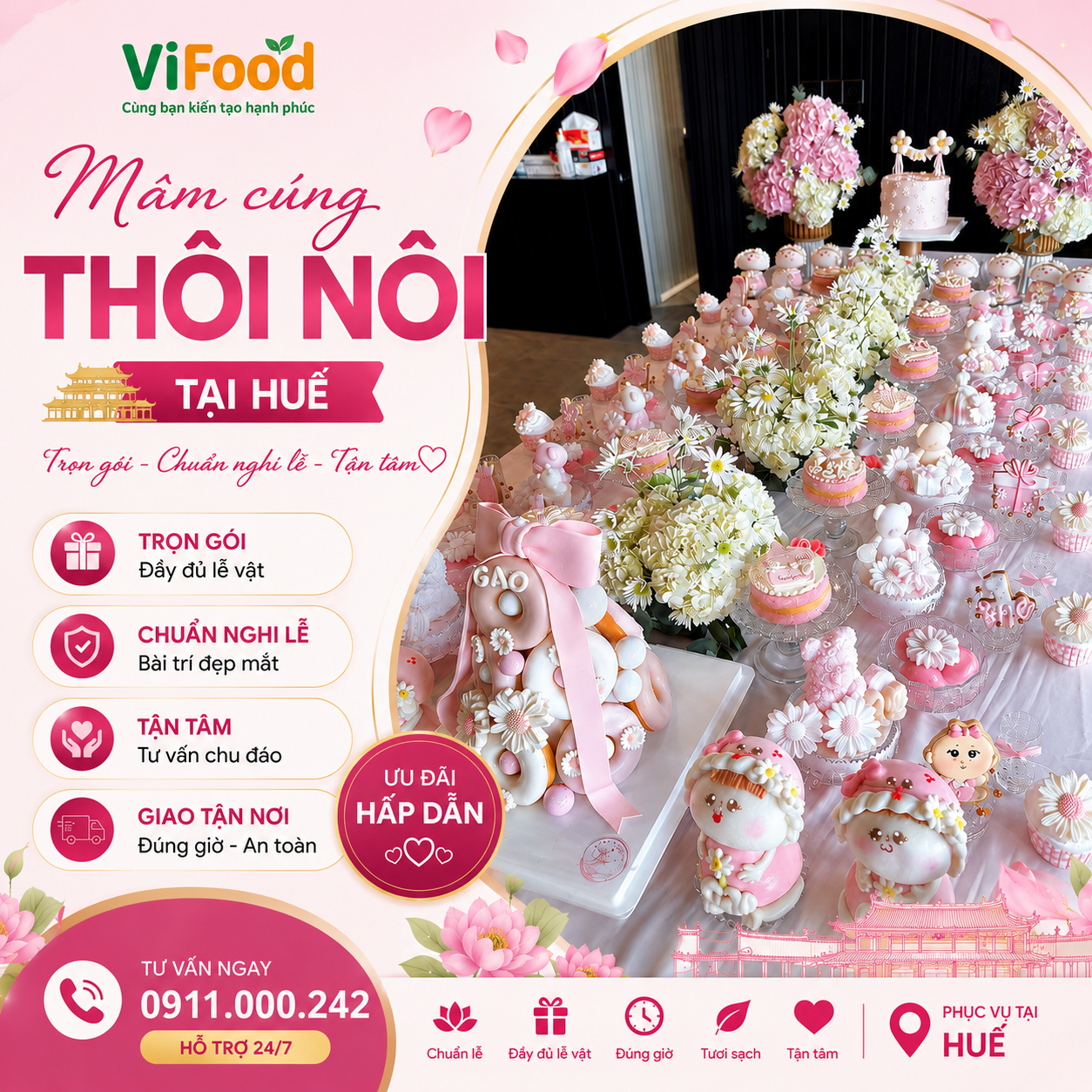 Dịch Vụ Mâm Cúng Thôi Nôi Giao Tận Nơi, Đúng Giờ Tại Huế