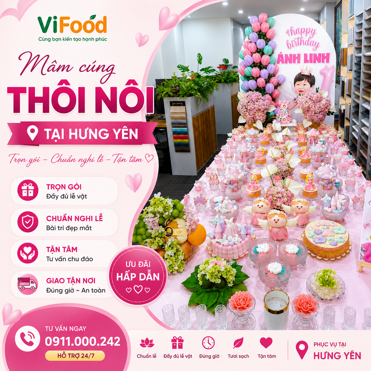Mâm Cúng Thôi Nôi Chuẩn Lễ Uy Tín Tại Hưng Yên
