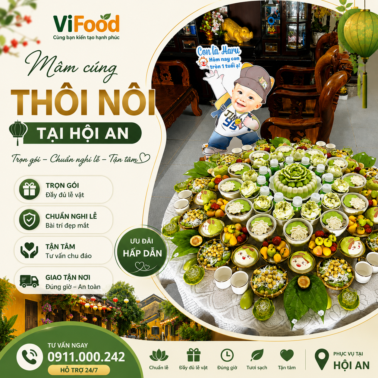 Mâm Cúng Thôi Nôi Trọn Gói Từ A Đến Z Tại Hội An