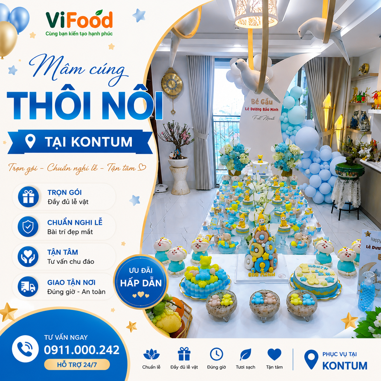 Mâm Cúng Thôi Nôi Tại Kon Tum Chuyên Nghiệp, Nhanh Chóng