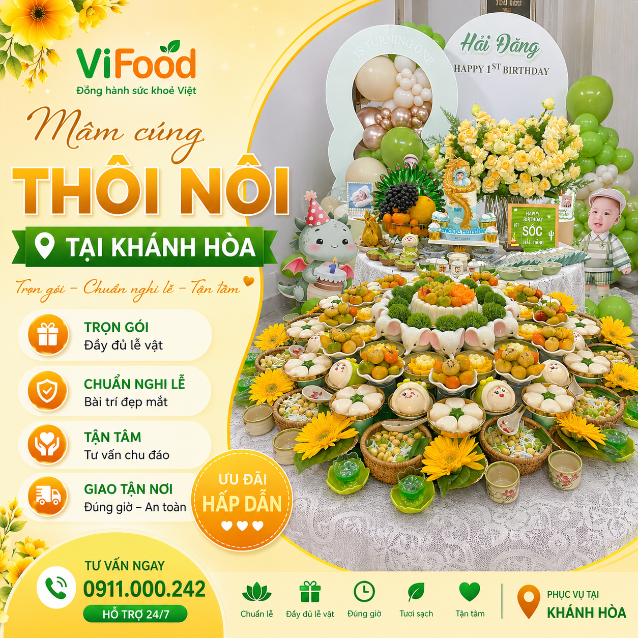 Dịch Vụ Mâm Cúng Thôi Nôi Chuyên Nghiệp, Chuẩn Phong Tục Ba Miền Tại Khánh Hòa