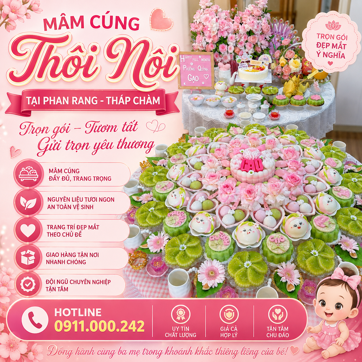 Mâm Cúng Thôi Nôi Trọn Gói – Đầy Đủ Lễ Vật, Chuẩn Phong Tục Việt Tại Phan Rang