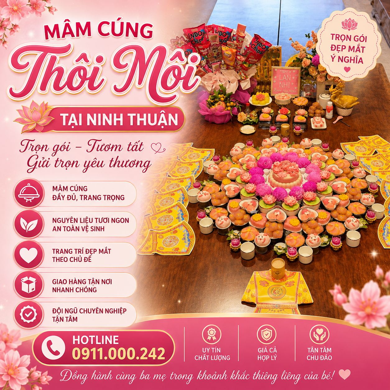 Dịch Vụ Mâm Cúng Thôi Nôi Được Nhiều Gia Đình Tin Chọn Tại Ninh Thuận
