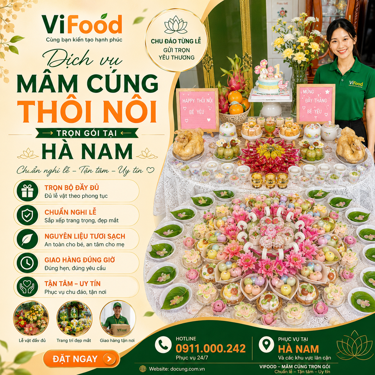 Mâm Cúng Thôi Nôi Cho Bé Trai Và Bé Gái Đầy Đủ Lễ Vật Tại Hà Nam