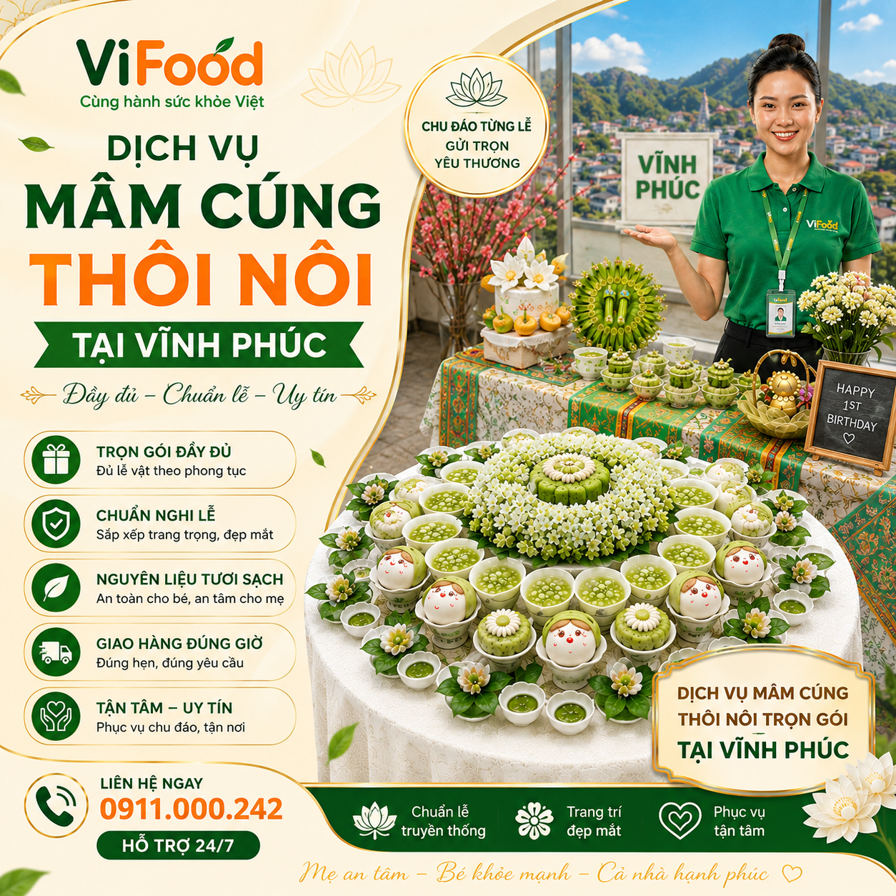 Cung Cấp Mâm Cúng Thôi Nôi Uy Tín, Chất Lượng Tại Vĩnh Phúc