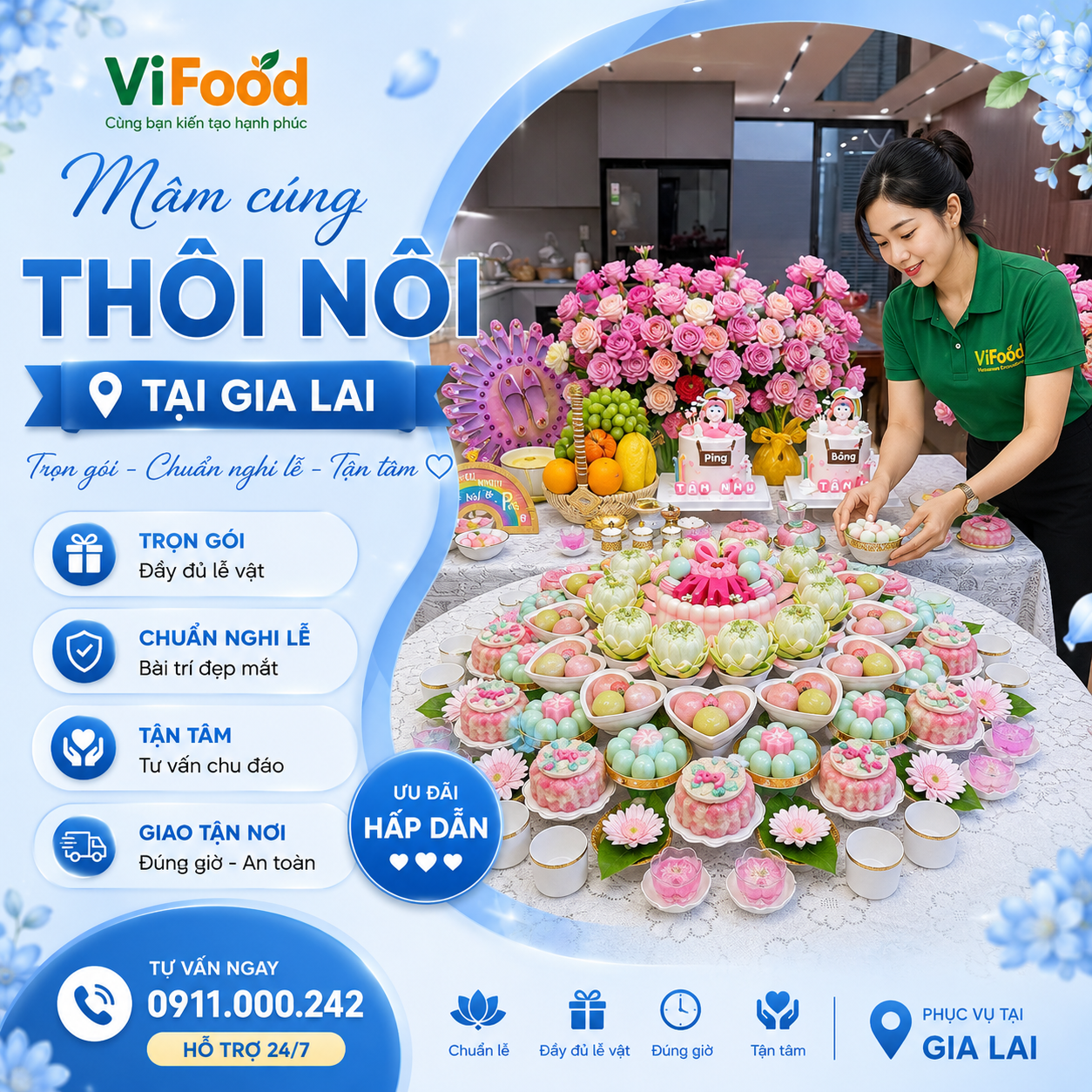 Mâm Cúng Thôi Nôi Trọn Gói Giá Rẻ, Chuẩn Nghi Lễ Tại Gia Lai