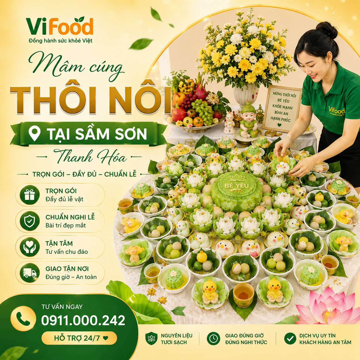 Dịch Vụ Mâm Cúng Thôi Nôi Giao Tận Nơi, Phục Vụ Tận Tâm Tại Sầm Sơn