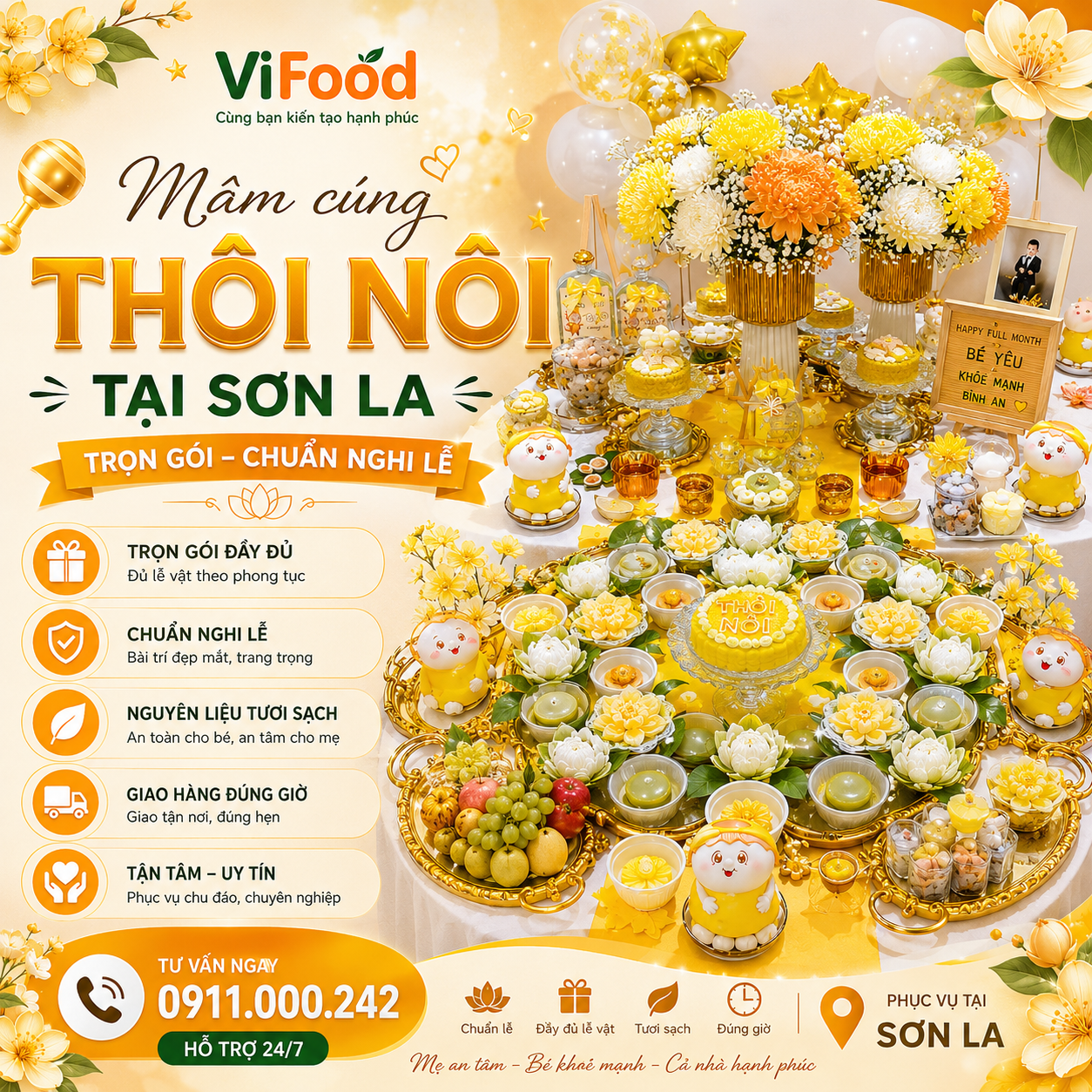 Mâm Cúng Thôi Nôi Từ A-Z – Tiết Kiệm Thời Gian Tại Sơn La