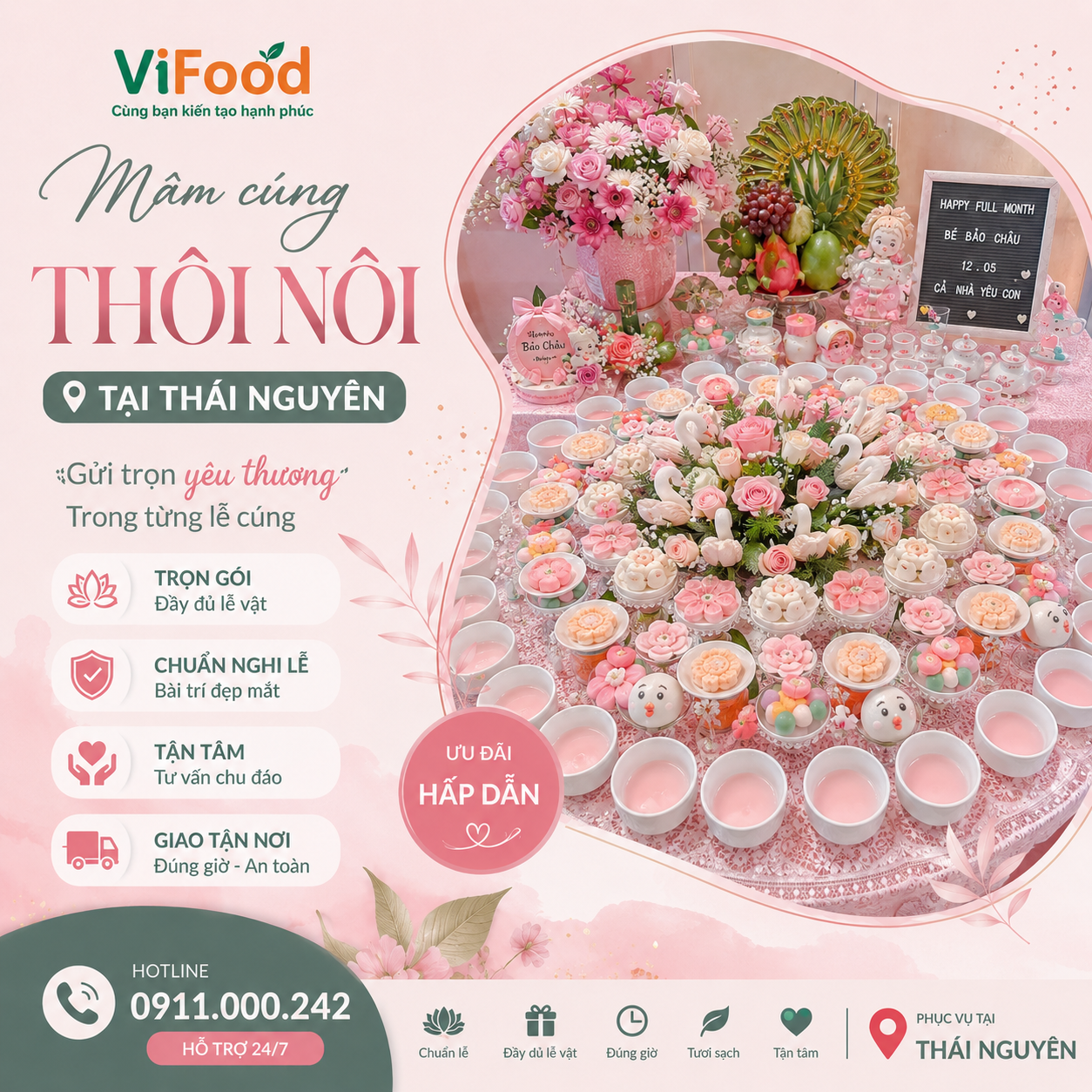 Mâm Cúng Thôi Nôi Đẹp – Sang Trọng – Giá Hợp Lý Tại Thái Nguyên